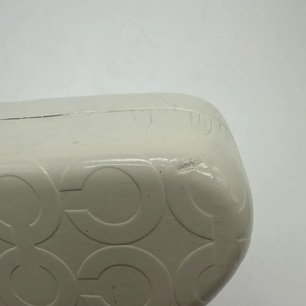 Coach Original White Logo Hard Sunglass Case Holder Sunglasses Microfiber Cloth